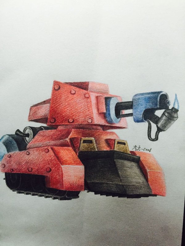 海岛玩家手绘作品：全新哑光魅色烈焰战车